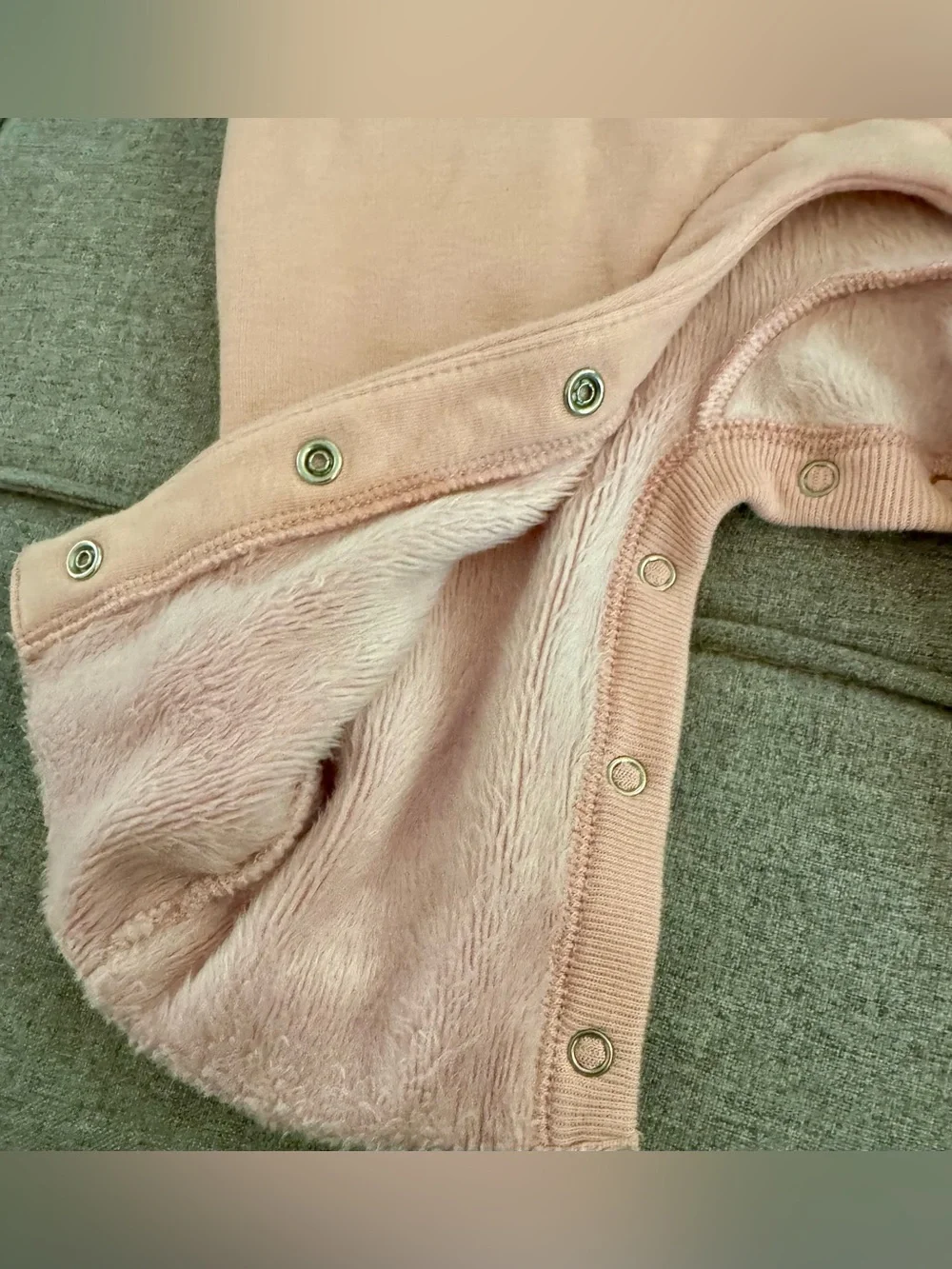 Baby gap fleece lined winter romper, Deer Pocket One-Piece girls outfit